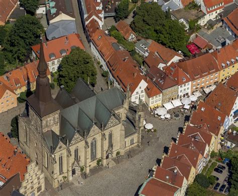 Luftaufnahme Osnabr Ck Stadtansicht Vom Altstadtzentrum Osnabr Ck Im