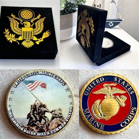 U S Marines Iwo Jima Challenge Coin With Velvet Case Current