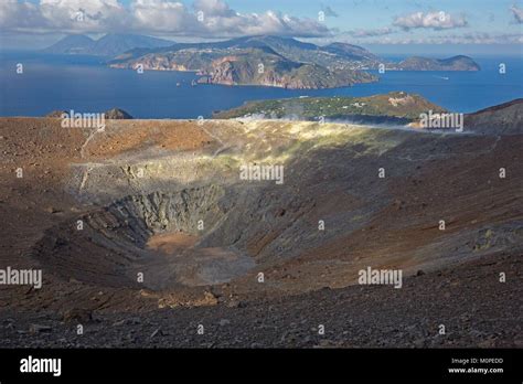 Italy Sicily Aeolian Islands Vulcano Island Crater Stock Photo Alamy