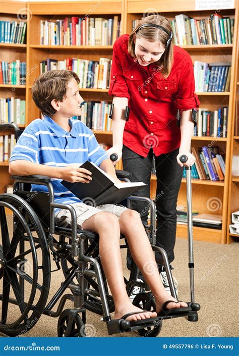 Happy Disabled Children In School