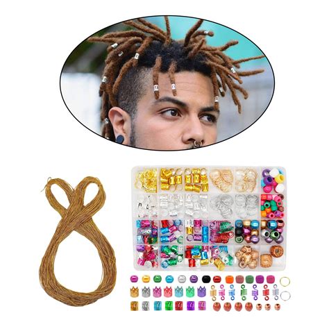 238Pcs Dreadlocks Beads Hair Braid Rings Clips Dread Locks Hair