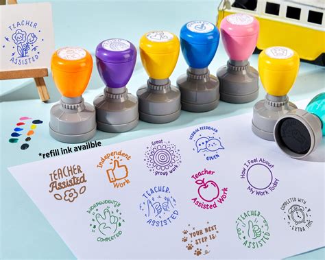 Teacher Stamps Self Inking Teacher Assisted Custom Teacher - Etsy