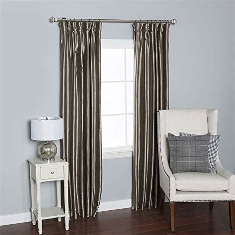 Quality Home Closeout Faux Silk Pinch Pleat Blackout Curtains Dark