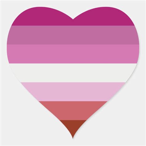 Lesbian Pride Flag Heart Sticker Zazzle