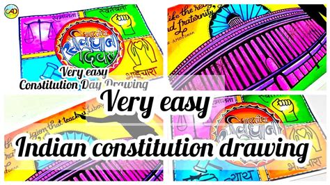 Indian Constitution Day Poster National Law Day Drawing