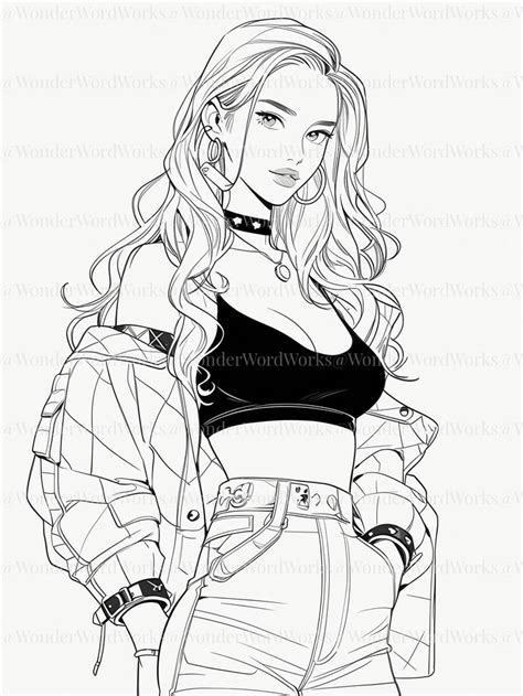 Kolorful K Pop Colouring Pages Of Fashion Forward Idols Etsy In