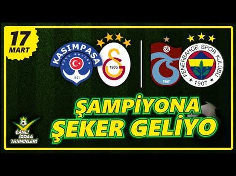 ŞAMPİYONA ŞEKER GELİYO 17 Mart Pazar 2024 İDDAA TAHMİNLERİ futbol