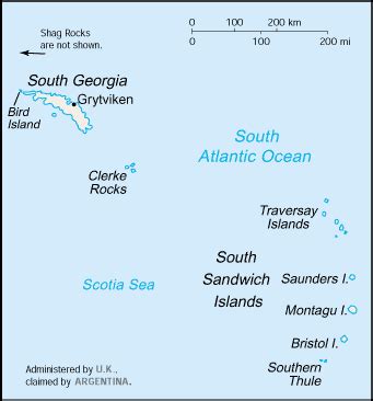 Map of South Georgia and the South Sandwich Islands