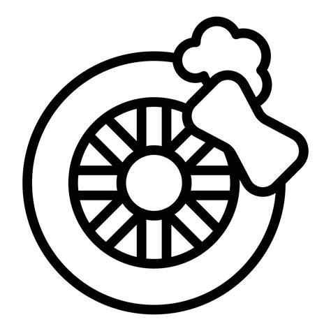 Clean Auto Wheel Icon Outline Vector Car Wash 14986082 Vector Art At