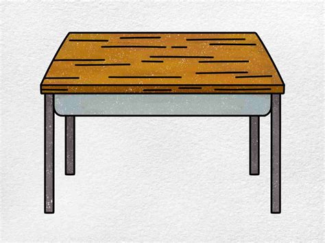 How To Draw A School Desk Helloartsy