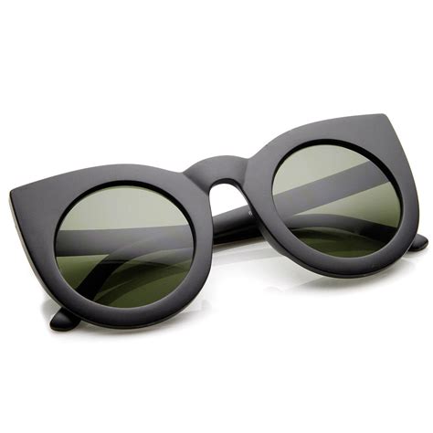 Womens Oversize Round Pointed Cat Eye Suglasses Zerouv