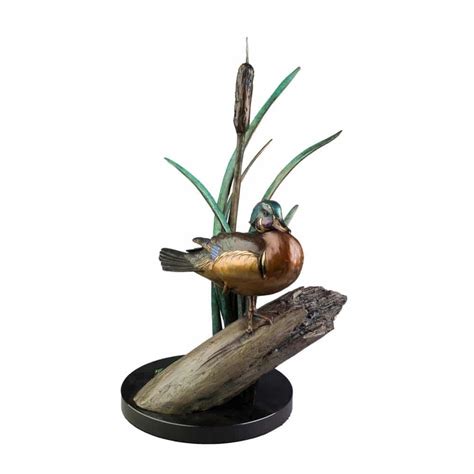 Bronze Wood Duck Sculpture - Caswell Sculpture