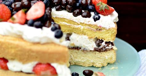 Mango Papaja Bardzo Prosty Tort Naked Cake Z Nutell Kremem Mascarpone Czekoladowymi Kulkami