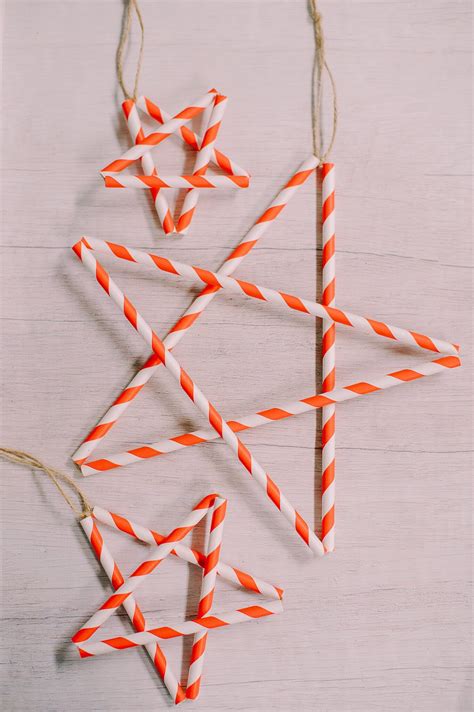 How To Make Drinking Straw Star Ornaments