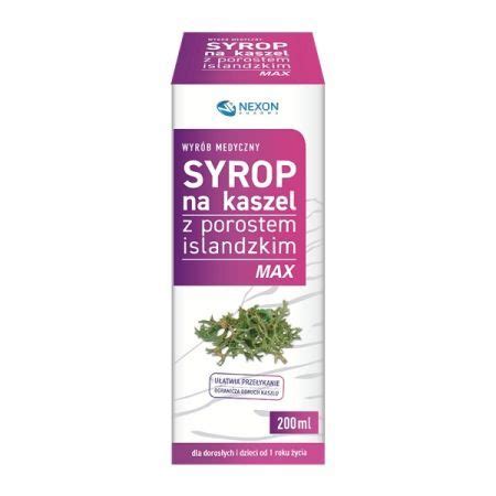 Syrop Na Kaszel Z Porostem Islandzkim MAX 200ml Na Kaszel Leki Na