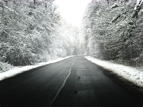 Winter road stock image. Image of trip, landscape, lithuania - 4037113