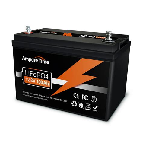 Ampere Time 12v 100ah Lifepo4 Lithium Iron Battery With 100a Bms For Rv