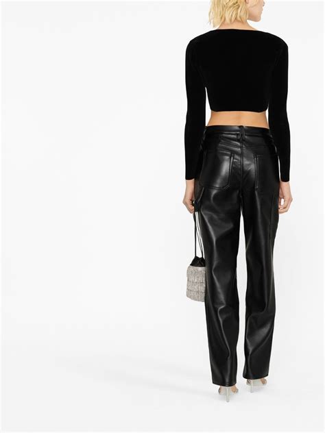 Alexander Wang Crystal Embellished Cropped Cardigan Black Farfetch