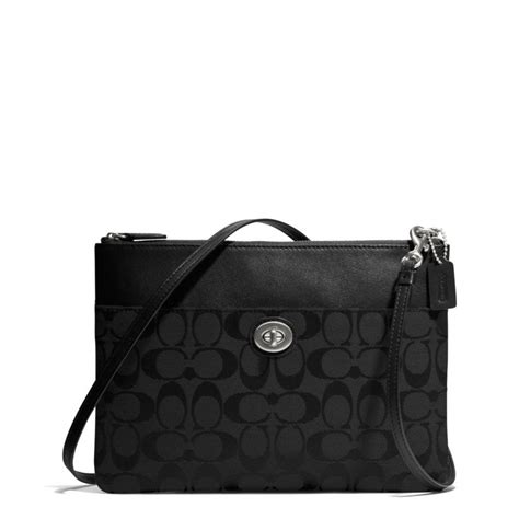 Lyst Coach Legacy Signature Turnlock Crossbody In Black