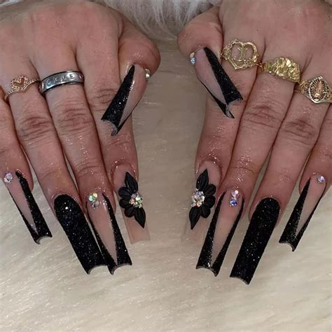 Get Goth With These Long Black Coffin Nail Designs 10 Stylish Ideas To Try Now