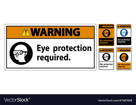 Warning Sign Eye Protection Required Symbol Vector Image