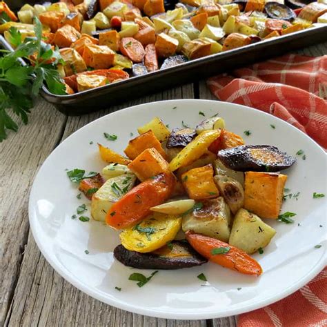 Oven Roasted Fall Vegetables With Garlic And Thyme Recipe