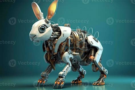 Rabbit cyborg animal illustration generative ai 24601391 Stock Photo at ...