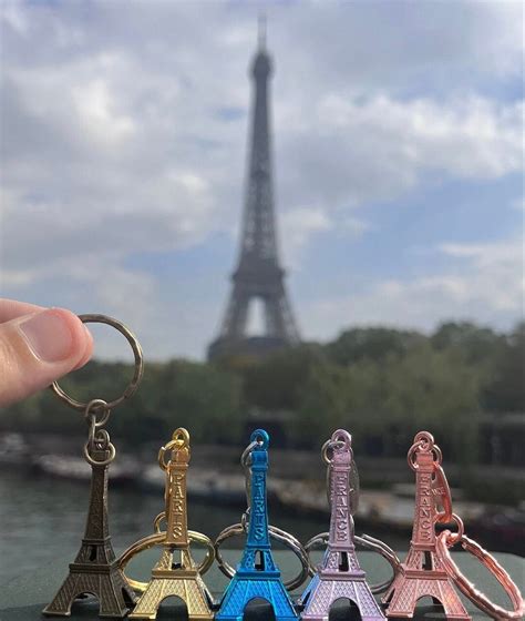 Set Of 10 Eiffel Tower Keychains Authentic Parisian Charm In Your