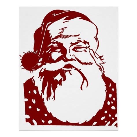 A Red And White Santa Claus Poster