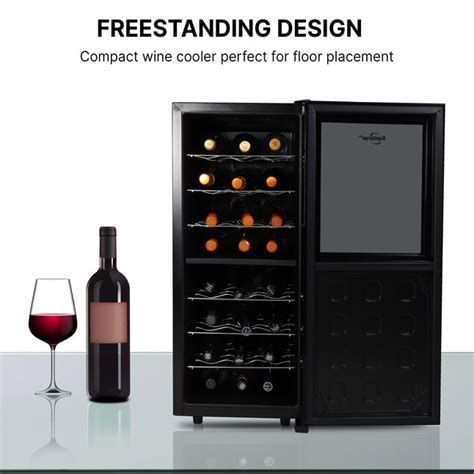 Koolatron 14 In W 24 Bottle Capacity Black Dual Zone Cooling Built In Freestanding Wine Cooler