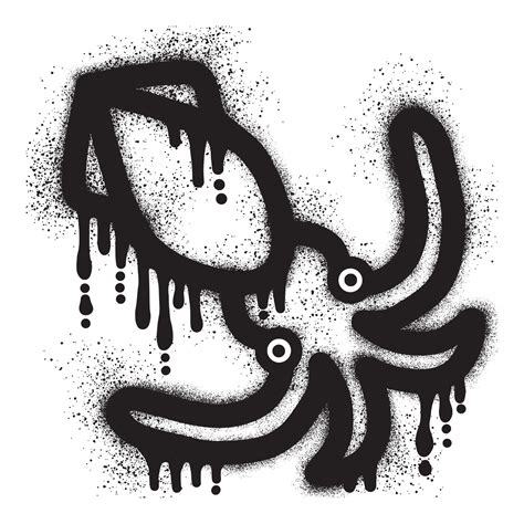 Squid graffiti with black spray paint 28190943 Vector Art at Vecteezy