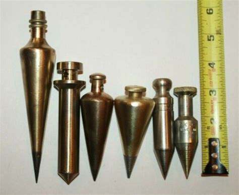 F Vintage Plumb Bob Lot Of 6 Assorted Plumb Bobs Antique Price