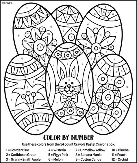 Easter Eggs Color By Number Printable Coloring Page