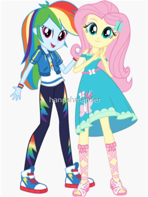 Rainbow Dash And Fluttershy Sticker For Sale By Hannahmander Redbubble