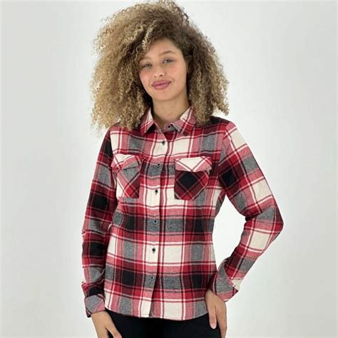 Camisa Xadrez Feminina Flanela Mosaico