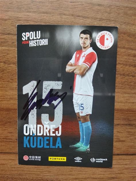 Ondřej Kúdela SK Slavia Praha ORIGINÁL PODPIS Aukro