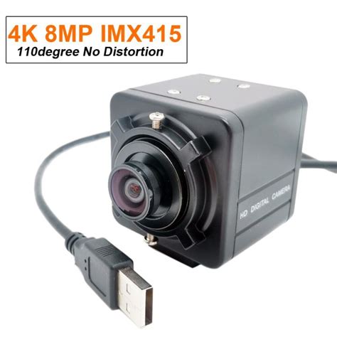 110 Degree No Distortion Lens 8MP 4K USB Camera 3840X2160 CMOS IMX415