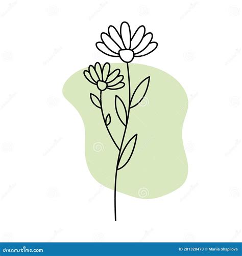 Icono De Flor De L Nea De Camomila Ilustraci N Del Vector Ilustraci N