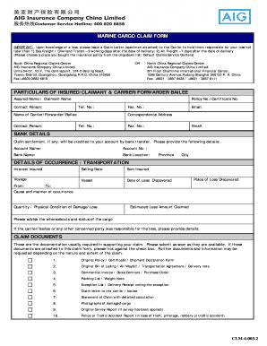 Fillable Online Marine Claims Form Fax Email Print Pdffiller