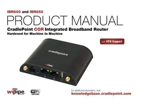 CRADLEPOINT IBR600 PRODUCT MANUAL Pdf Download | ManualsLib