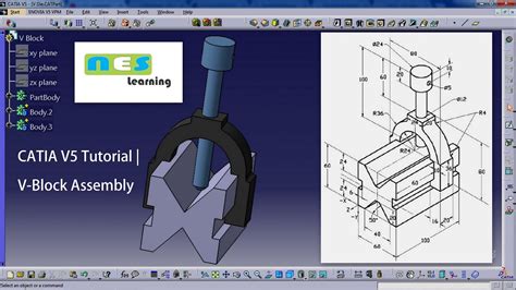 Catia V V Tutorial New V Block Assembly Design Step By Step Youtube