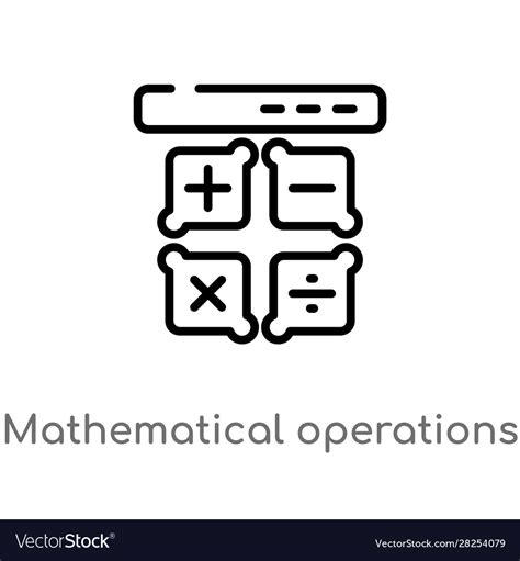 Outline Mathematical Operations Icon Isolated Vector Image