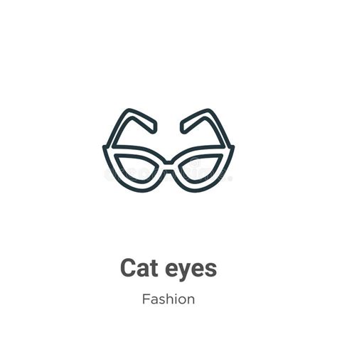 Outline Cat Eyes Vector Icon. Isolated Black Simple Line Element ...