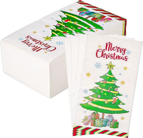 Christmas Napkins Paper 3 Ply Disposable Christmas Guest Napkins Merry