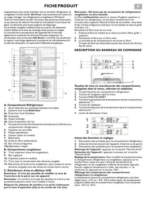 Notice R Frig Rateur Cong Lateur Whirlpool Arc Ix Aqua Trouver Une