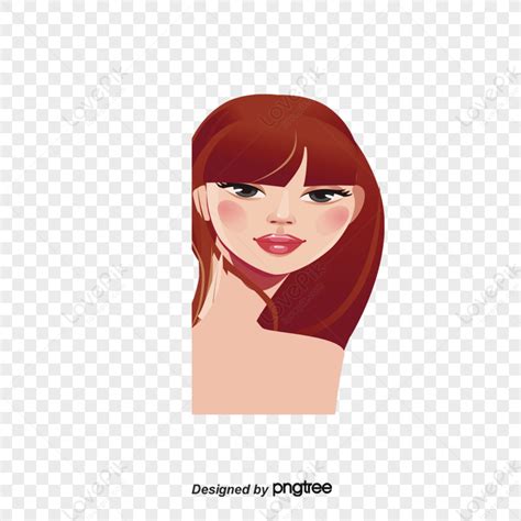 Brunette Woman Face Closeup Head Attractive Avatar Png Transparent