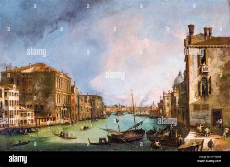 Canaletto The Grand Canal In Venice With The Rialto Bridge Painting