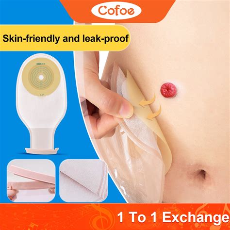 Cofoe 10pcs Medical One Piece System Colostomy Bag Disposable Drainable