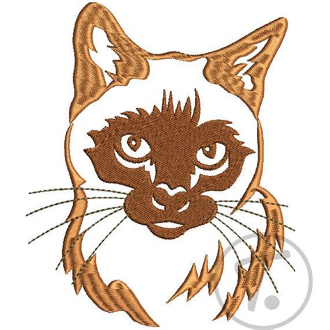 Cats Embroidery Design Cat Embroidery Siamese Cat 2 Pet Etsy