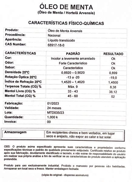 Óleo Essencial Menta Hortelã Arvensis Mentha Arvensis Bottica